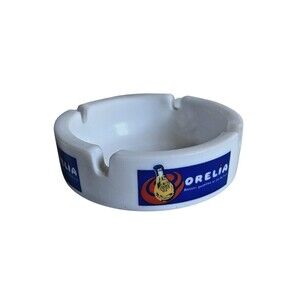 Orelia Soda Advertising Ashtray Cigarette Orangina Milk Glass White Vintage